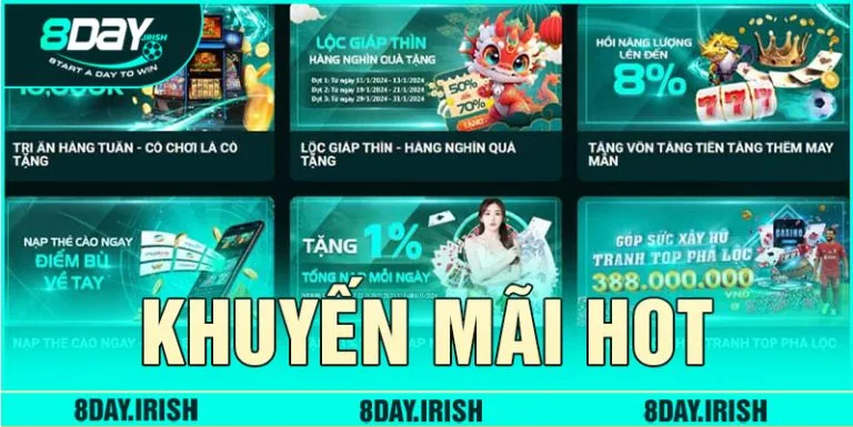 Khuyến mãi khủng mỗi ngày tại nhà cái 8Day